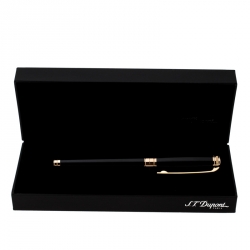 S.T. Dupont D Line Black Lacquer Gold Plated Fountain Pen
