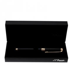 Pre Owned S.T. Dupont D Line Black Lacquer Gold Plated Fountain Pen