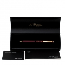 S.T. Dupont Mon Dupont Burgundy Lacquer Gold Finish Ballpoint Pen