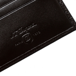 S.T Dupont Brown Leather D Line Fire Head 6CC Bifold Wallet