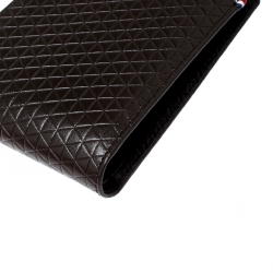 S.T Dupont Brown Leather D Line Fire Head 6CC Bifold Wallet