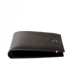 S.T Dupont Brown Leather D Line Fire Head 6CC Bifold Wallet