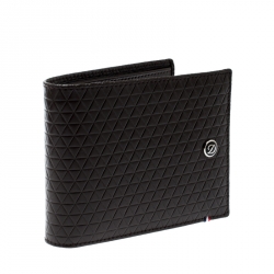S.T Dupont Brown Leather D Line Fire Head 6CC Bifold Wallet
