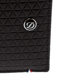 S.T Dupont Brown Leather D Line Fire Head 6CC Bifold Wallet