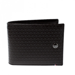 S.T Dupont Brown Leather D Line Fire Head 6CC Bifold Wallet