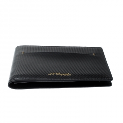 S.T. Dupont Black Leather James Bond 7CC Bifold Wallet