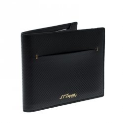 S.T. Dupont Black Leather James Bond 7CC Bifold Wallet