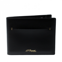 S.T. Dupont Black Leather James Bond 7CC Bifold Wallet