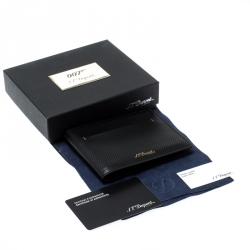 S.T. Dupont Black Leather James Bond 7CC Bifold Wallet