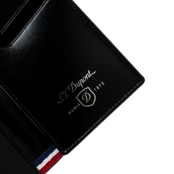 S.T Dupont Black Carbon Leather Business Card Case