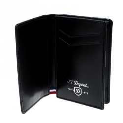 S.T Dupont Black Carbon Leather Business Card Case