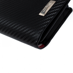 S.T Dupont Black Carbon Leather Business Card Case