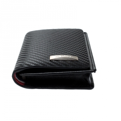 S.T Dupont Black Carbon Leather Business Card Case