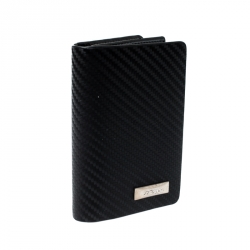 S.T Dupont Black Carbon Leather Business Card Case