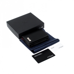S.T Dupont Black Carbon Leather Business Card Case