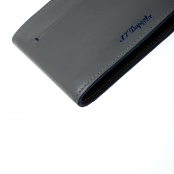 S.T. Dupont Grey Leather D Line 7CC Bifold Wallet