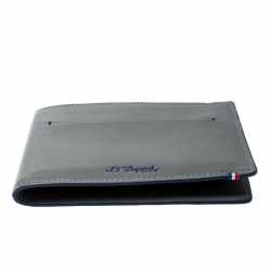 S.T. Dupont Grey Leather D Line 7CC Bifold Wallet