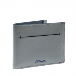 S.T. Dupont Grey Leather D Line 7CC Bifold Wallet