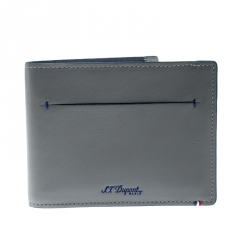 S.T. Dupont Grey Leather D Line 7CC Bifold Wallet