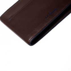 S.T. Dupont Brown Leather D Line 7CC Bifold Wallet