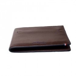 S.T. Dupont Brown Leather D Line 7CC Bifold Wallet