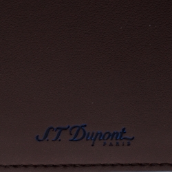 S.T. Dupont Brown Leather D Line 7CC Bifold Wallet