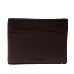 S.T. Dupont Brown Leather D Line 7CC Bifold Wallet