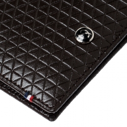 S.T Dupont Brown Leather D Line Fire Head 6CC Bifold Wallet
