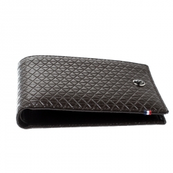 S.T Dupont Brown Leather D Line Fire Head 6CC Bifold Wallet