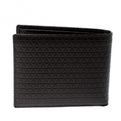 S.T Dupont Brown Leather D Line Fire Head 6CC Bifold Wallet