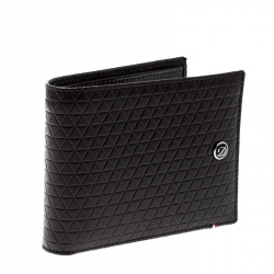 S.T Dupont Brown Leather D Line Fire Head 6CC Bifold Wallet