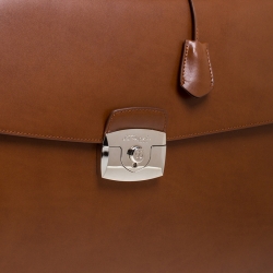 S.T. Dupont Brown Leather Atelier Line D One Gusset Briefcase