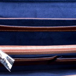 S.T. Dupont Brown Leather Atelier Line D One Gusset Briefcase
