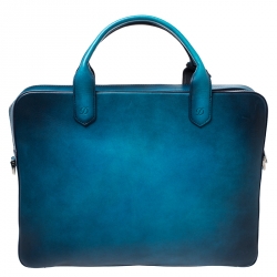 S.T. Dupont Blue Ombre Leather Atelier Document Briefcase