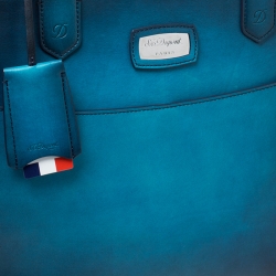 S.T. Dupont Blue Ombre Leather Atelier Document Briefcase