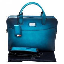 S.T. Dupont Blue Ombre Leather Atelier Document Briefcase