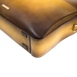S.T. Dupont Yellow/Black Ombre Leather Atelier Document Holder Briefcase