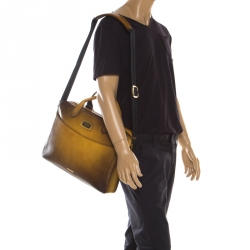 S.T. Dupont Yellow/Black Ombre Leather Atelier Document Holder Briefcase