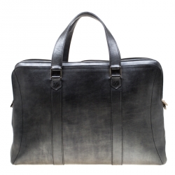 S.T. Dupont Metallic Grey Leather Line D Star Wars Document and Laptop Holder Briefcase