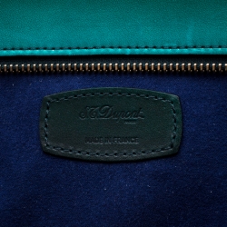 S.T. Dupont Green/Black Ombre Leather Atelier Document Holder Briefcase