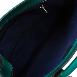 S.T. Dupont Green/Black Ombre Leather Atelier Document Holder Briefcase