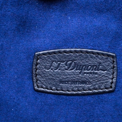 S.T. Dupont Deep Navy Blue Leather Line D Tony Stark Document and Laptop Holder Briefcase