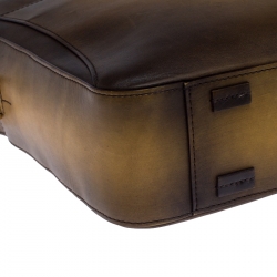 Pre Owned S.T. Dupont Yellow/Black Ombre Leather Atelier Line D One Gusset Briefcase