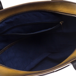 Pre Owned S.T. Dupont Yellow/Black Ombre Leather Atelier Line D One Gusset Briefcase