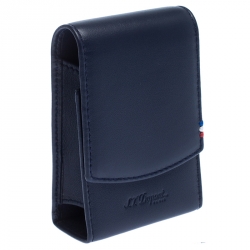 Pre Owned S.T. Dupont Navy Blue Leather Cigarette Pack Case