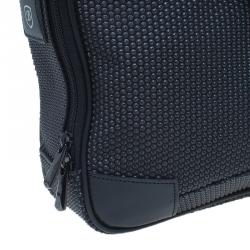 S.T. Dupont Black Textured Leather Laptop Bag w/ Battery Pouch