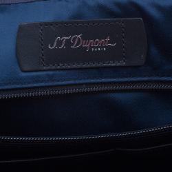 S.T. Dupont Black Textured Leather Laptop Bag w/ Battery Pouch