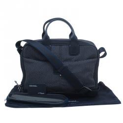 S.T. Dupont Black Textured Leather Laptop Bag w/ Battery Pouch