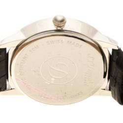 Pre Owned S.T. Dupont White Stainless Steel Men's Wristwatch 39 mm