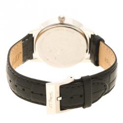 Pre Owned S.T. Dupont White Stainless Steel Men's Wristwatch 39 mm